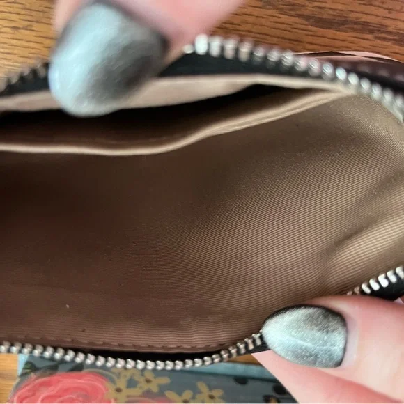 Coach Black and Cream Checkered Wristlet - Picture 3 of 4